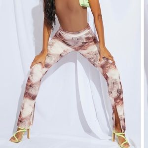 Split Hem Detail Skinny Pants